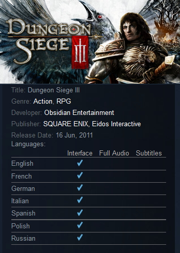 Dungeon Siege 3 Steam - Click Image to Close